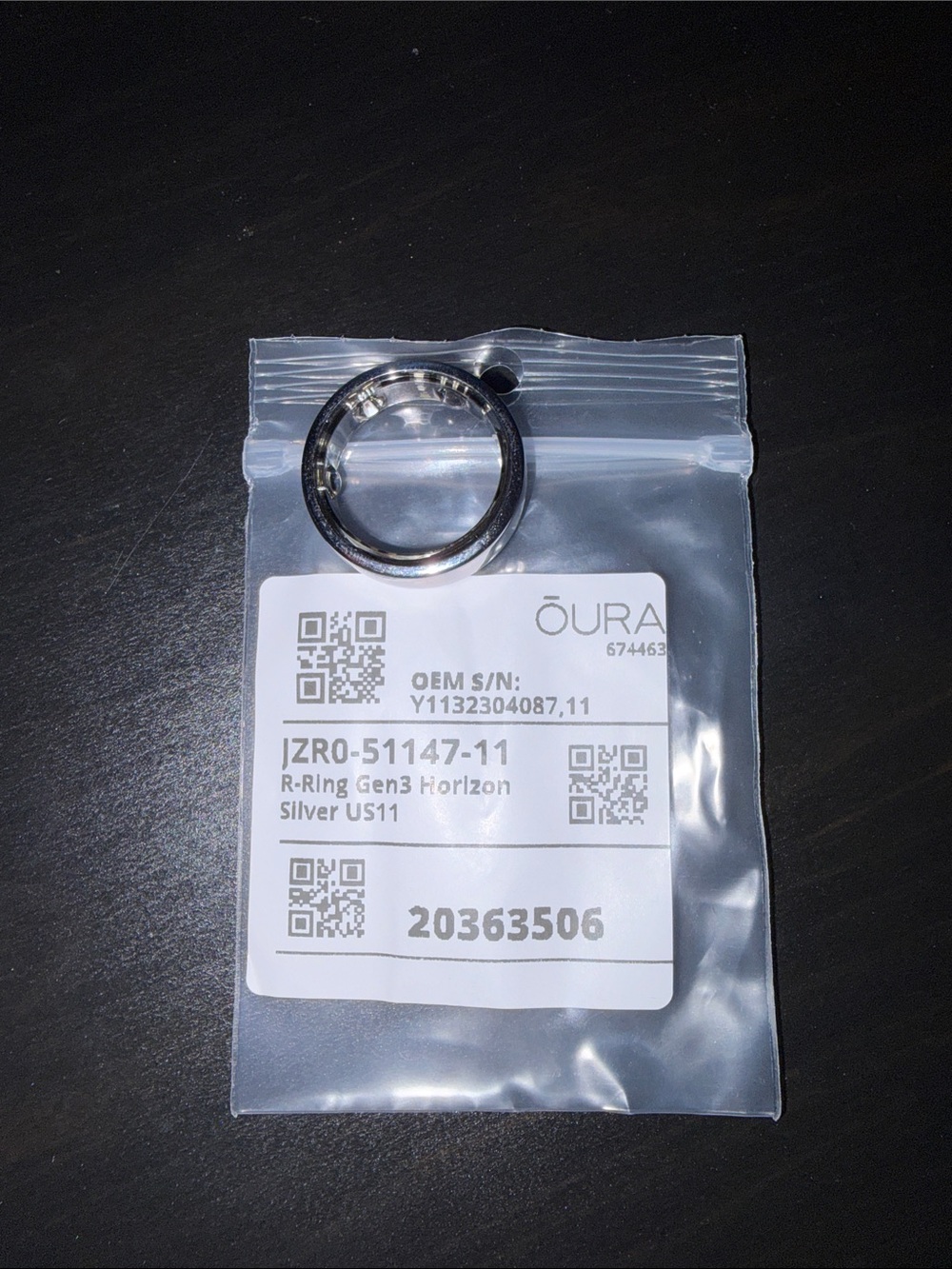 Oura Horizon Gen3 Ring in Silver - Size 11